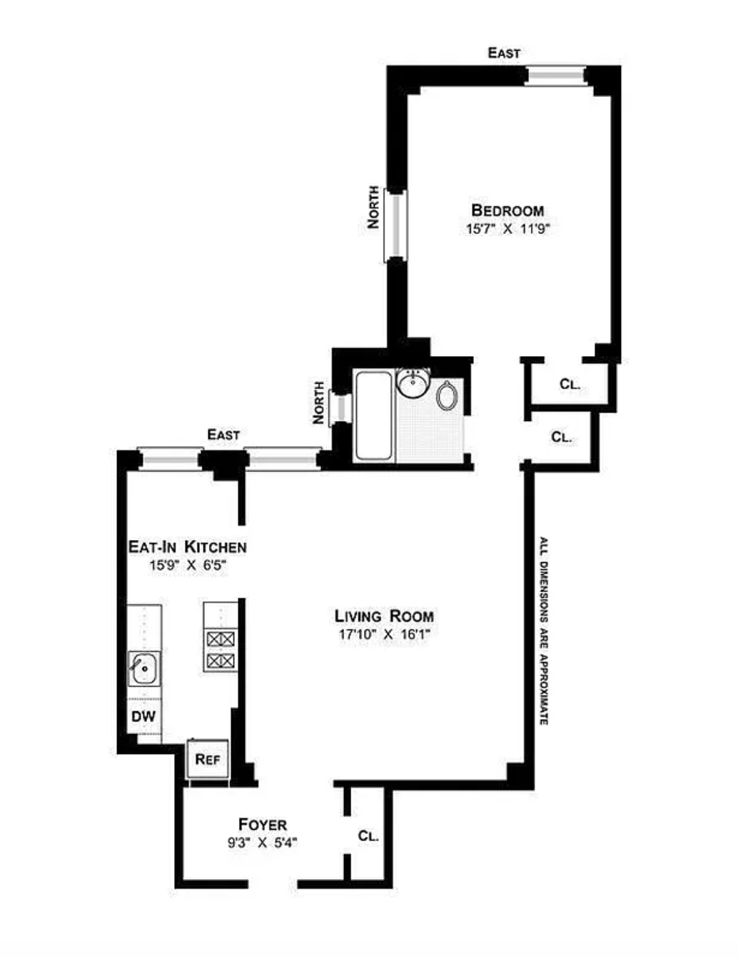 124 West 93rd Street, Unit 6E Manhattan, NY 10025 - Photo 9 of 9 a picture of floor plan