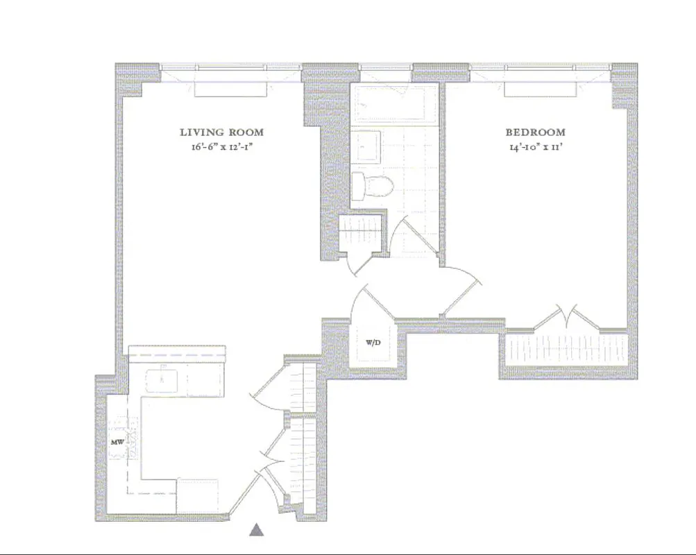 635 West 42nd Street, Unit 10C Manhattan, NY 10036 - Photo 10 of 10 a picture of a floor plan