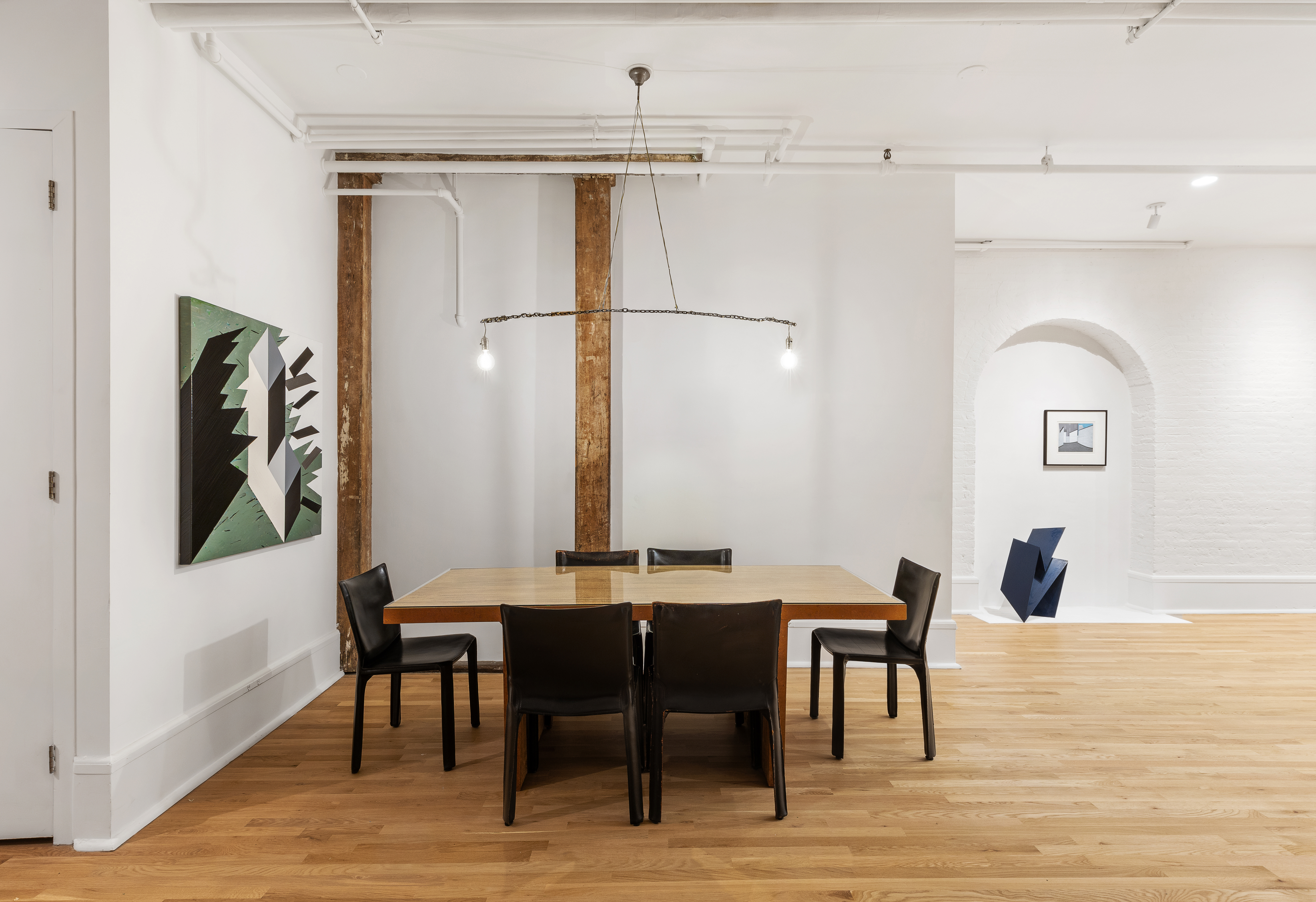 144 Franklin Street, Unit B Manhattan, NY 10013 - Photo 3 of 14 a view of a a dining room with furniture window and wooden floor