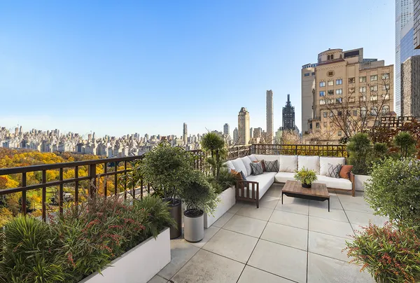 a view of a couches in a balcony