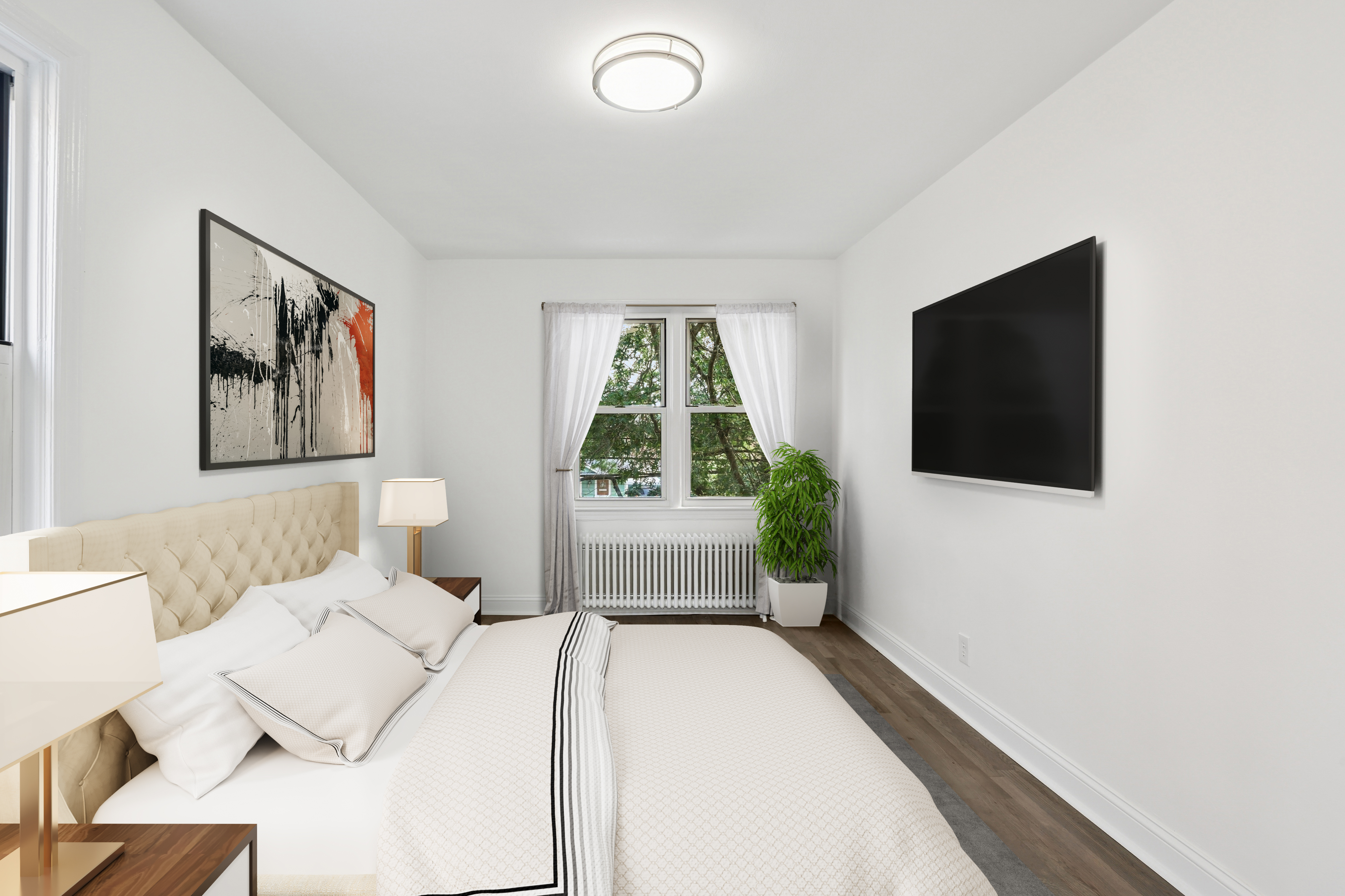 89-36 Springfield Boulevard Queens, NY 11427 - Photo 9 of 13 a bedroom with a bed and a flat screen tv