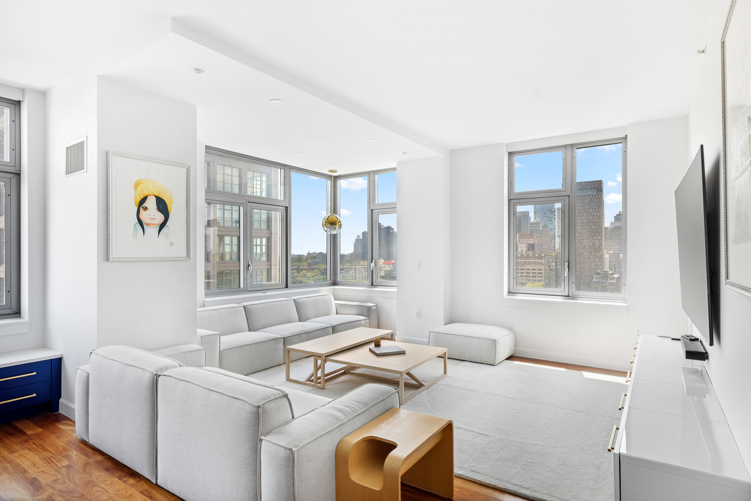 100 Jay Street, Unit 20F Brooklyn, NY 11201 - Photo 2 of 20 a living room with furniture and a window