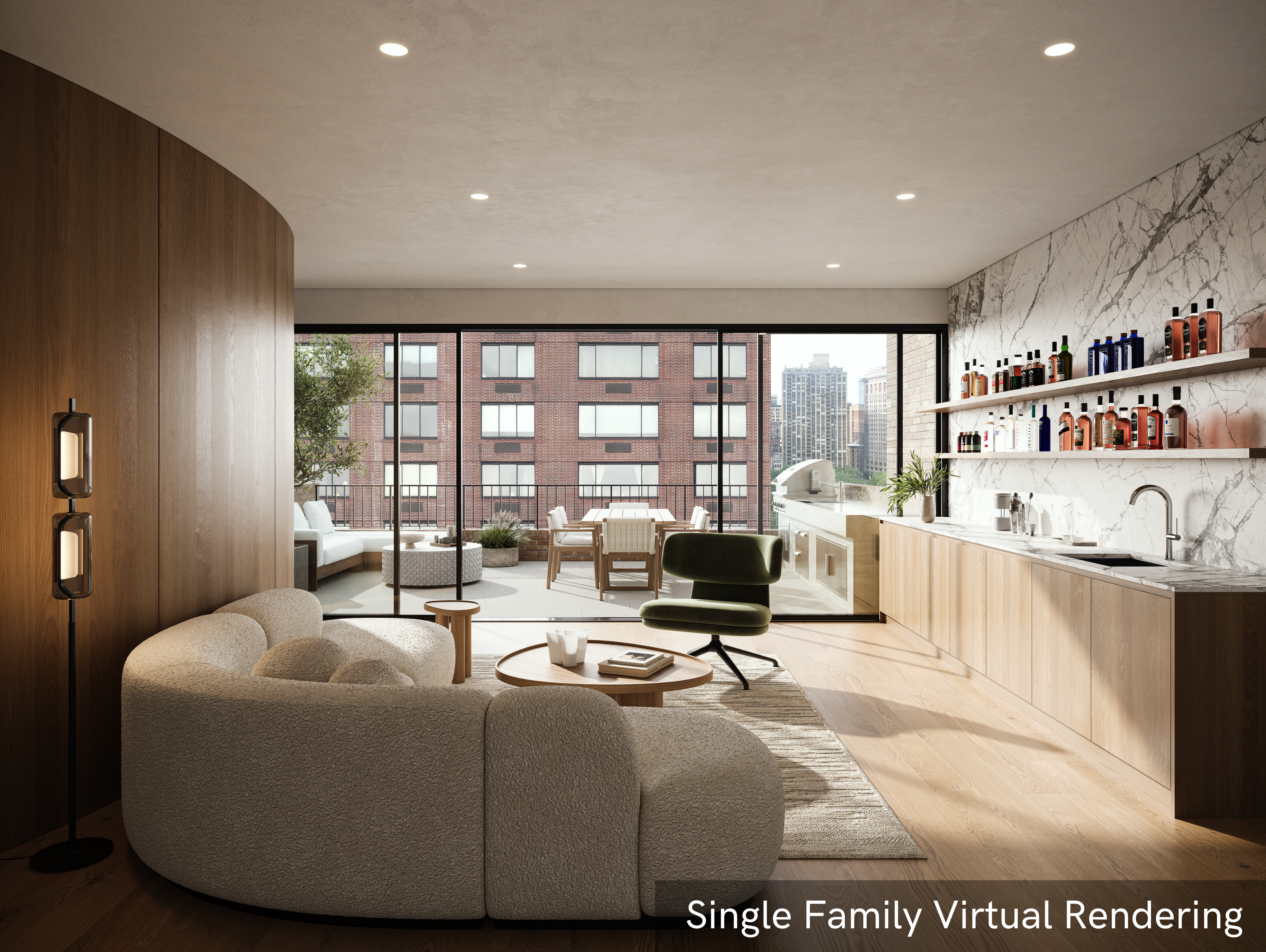 120 East 19th Street Manhattan, NY 10003 - Photo 31 of 33 a living room with furniture and large window