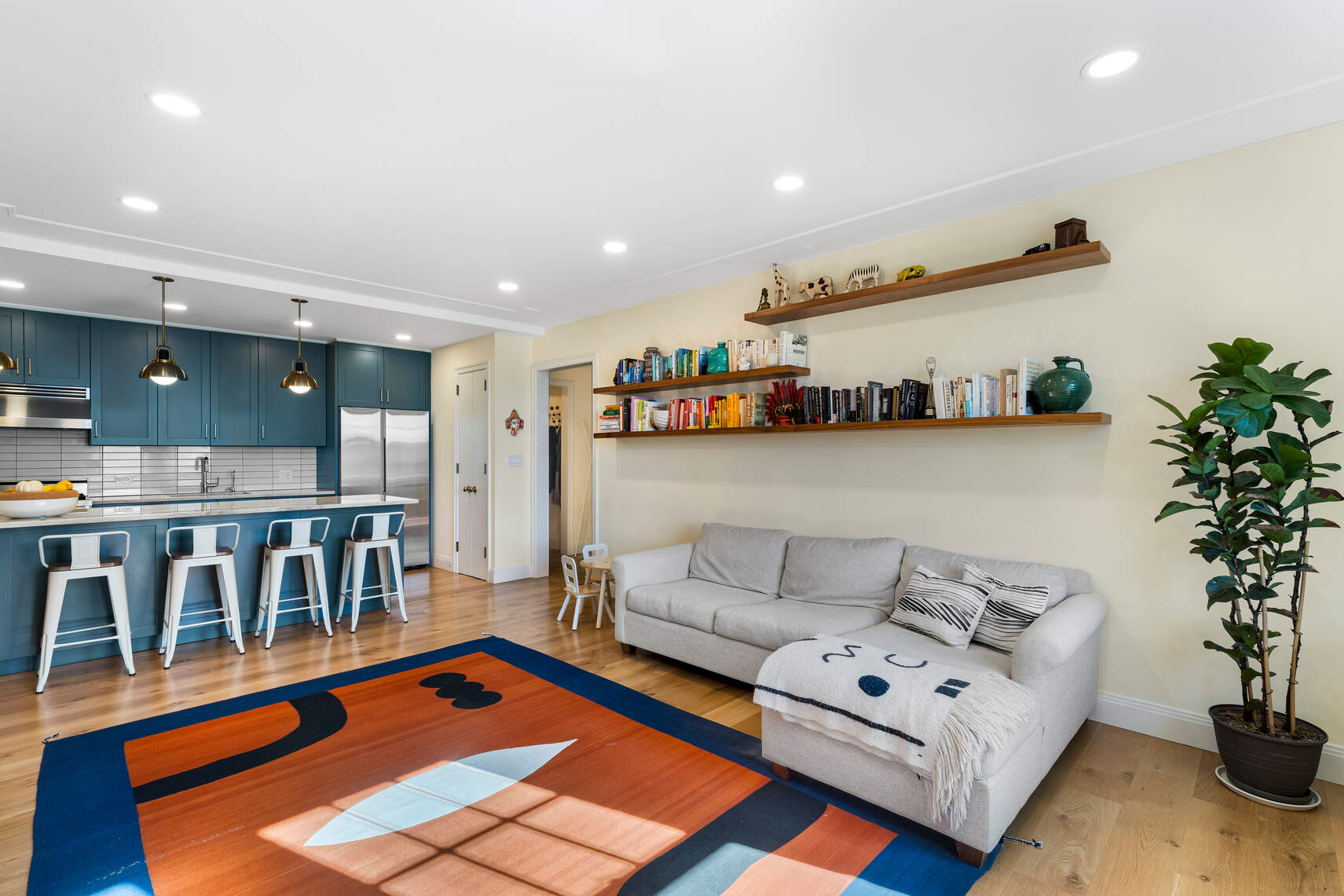 47 Plaza Street West, Unit 5B Brooklyn, NY 11217 - Photo 5 of 14 a living room with furniture and wooden floor