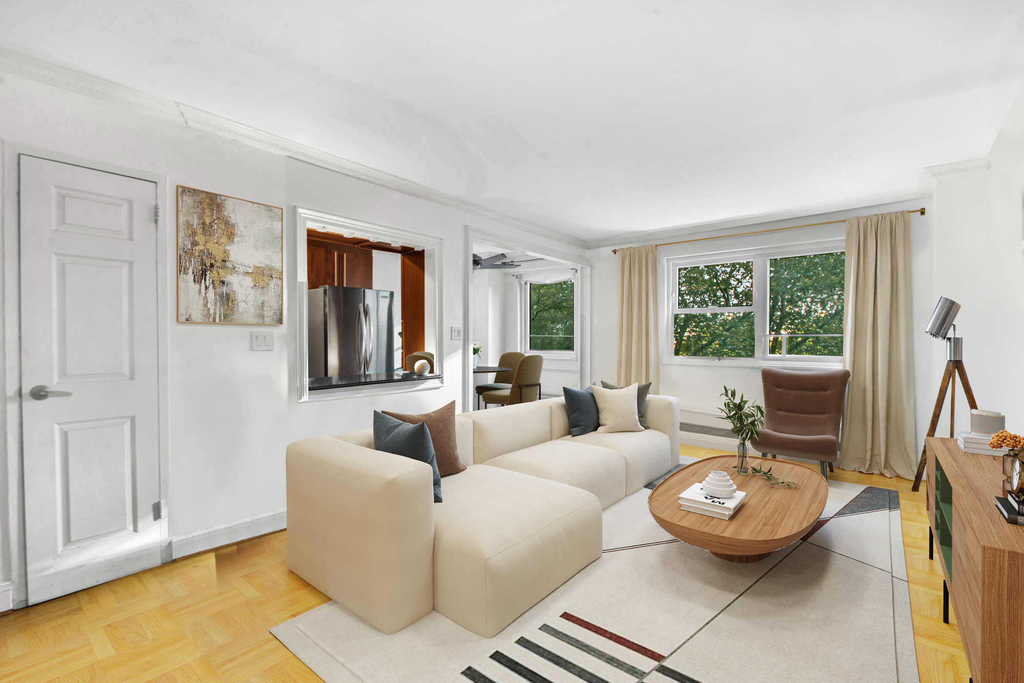 175 Adams Street, Unit 6E Brooklyn, NY 11201 - Photo 2 of 10 a living room with furniture and a window