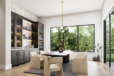 a living room with a couch and a large window