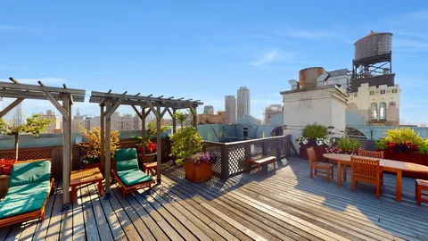 a terrace view with seating space