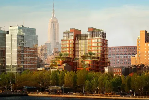 a view of a city that has tall buildings