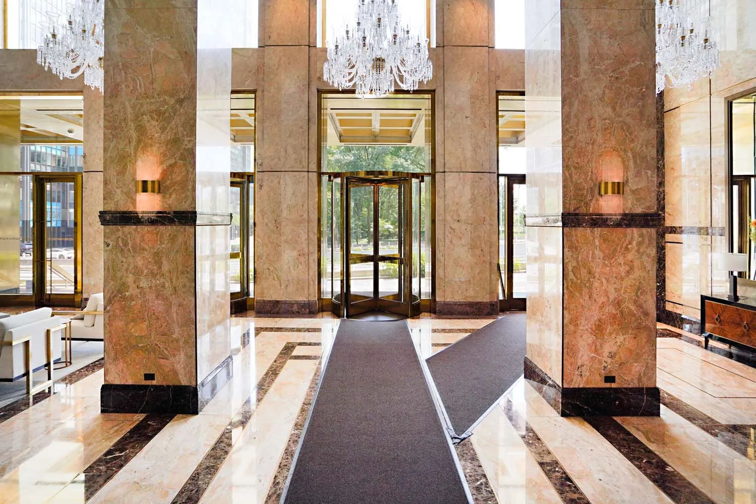 a view of a balcony with couch