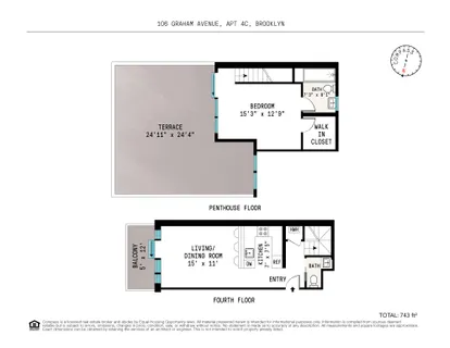 $895,000 | 106 Graham Avenue, Unit PH | Williamsburg