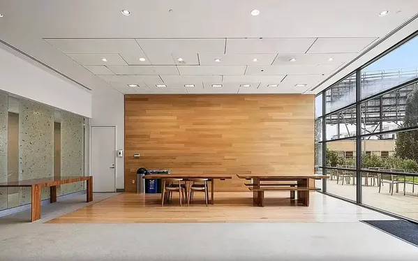 a view of a lobby with furniture