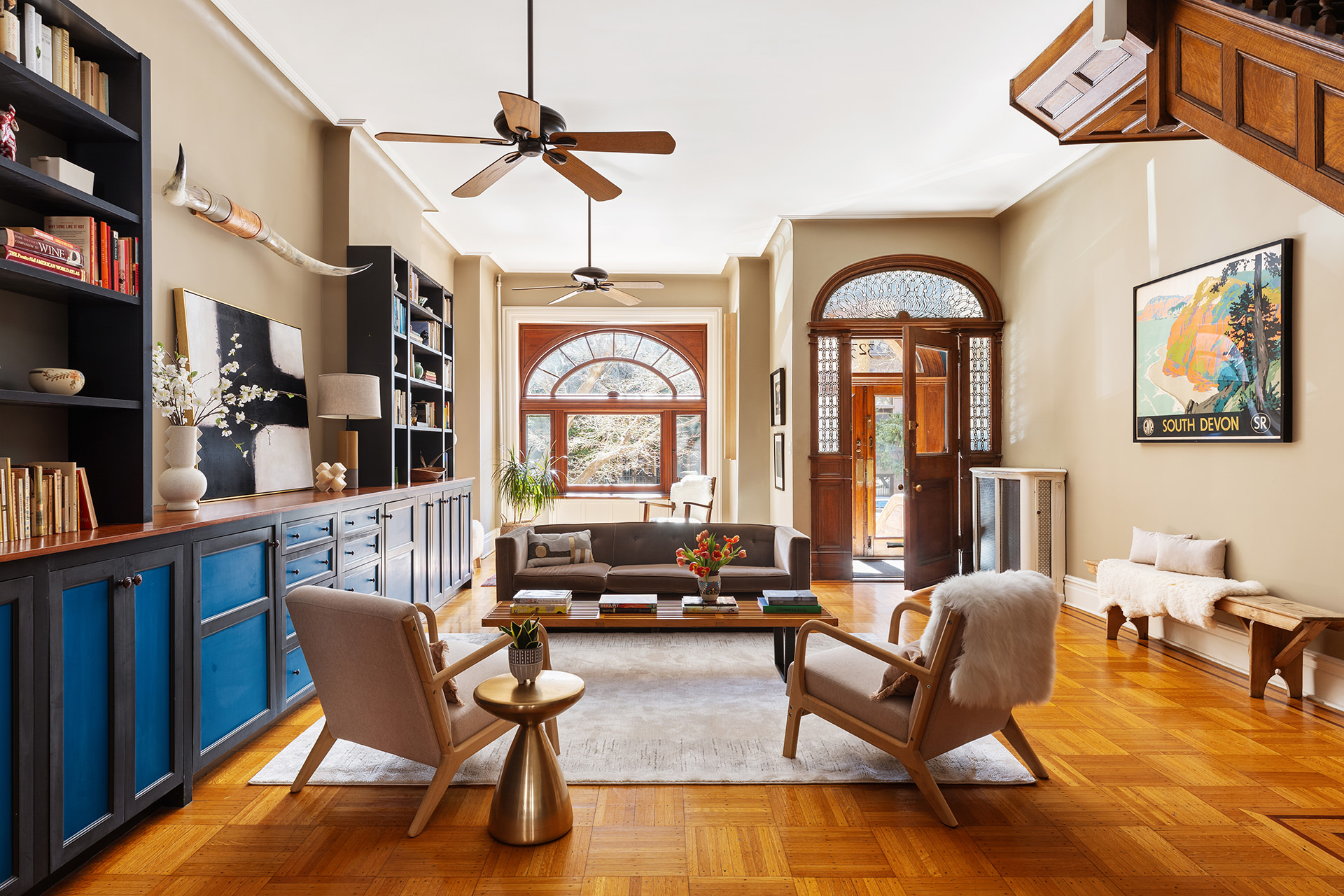 323 Garfield Place Brooklyn, NY 11215 - Photo 3 of 14 a living room with furniture fireplace and a large window