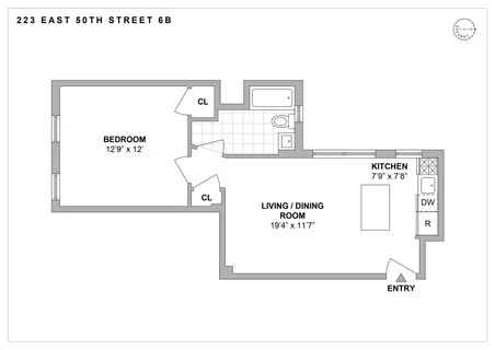 $550,000 | 223 East 50th Street, Unit 6B | Midtown East