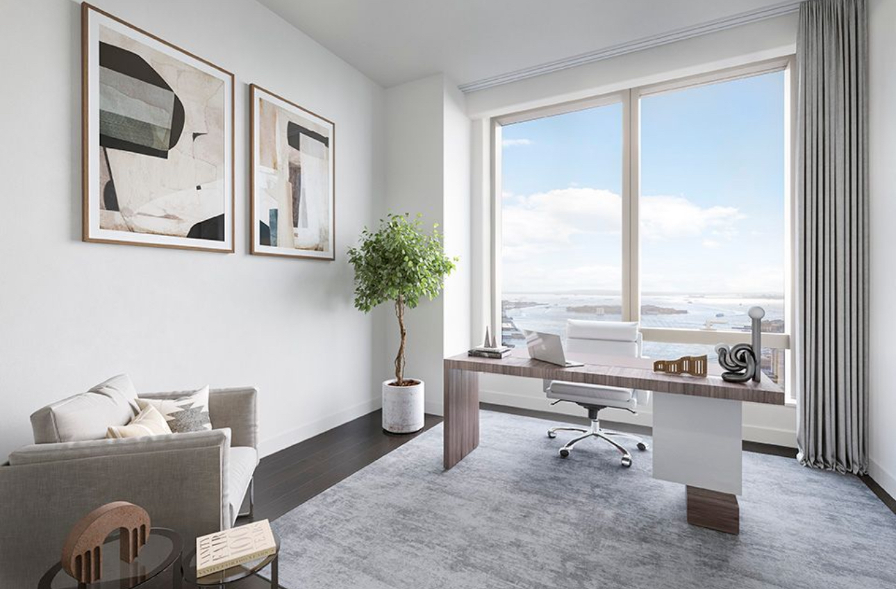 252 South Street, Unit 53B Manhattan, NY 10002 - Photo 10 of 24 a living room with furniture and large windows