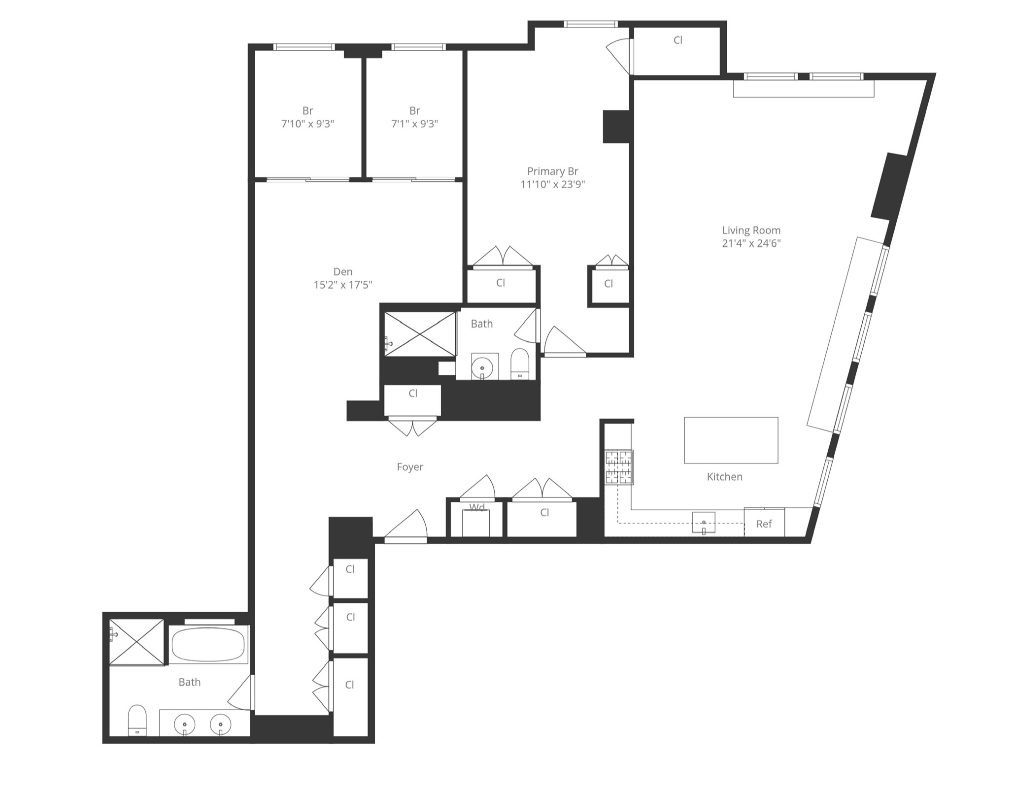 15 Broad Street, Unit 3100 Manhattan, NY 10005 - Photo 26 of 27 a picture of a floor plan