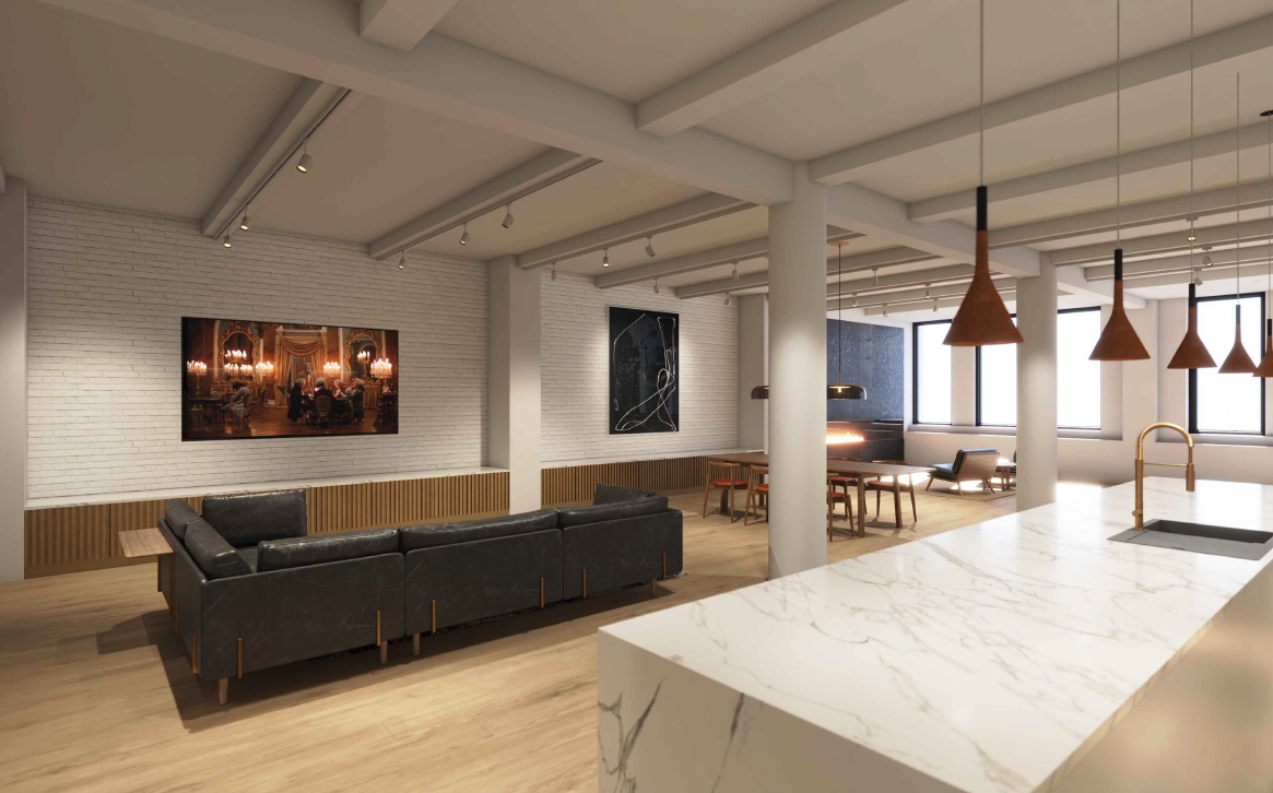 15 West 24th Street Manhattan, NY 10010 - Photo 9 of 14 a living room with furniture and a flat screen tv