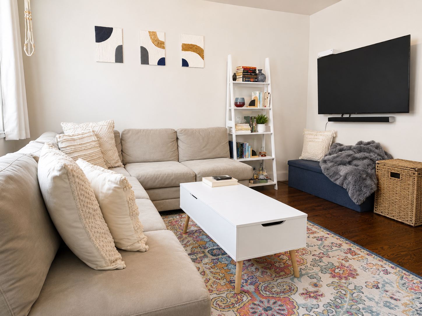 673 Metropolitan Avenue, Unit 2 Brooklyn, NY 11211 - Photo 2 of 12 a living room with furniture and a flat screen tv
