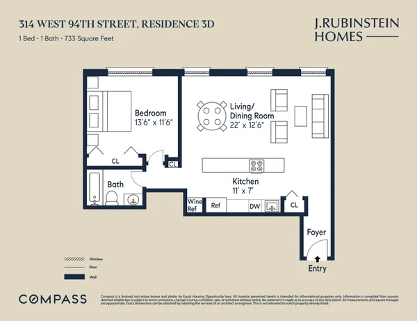 $4,500 | 314 West 94th Street, Unit 3D | Upper West Side