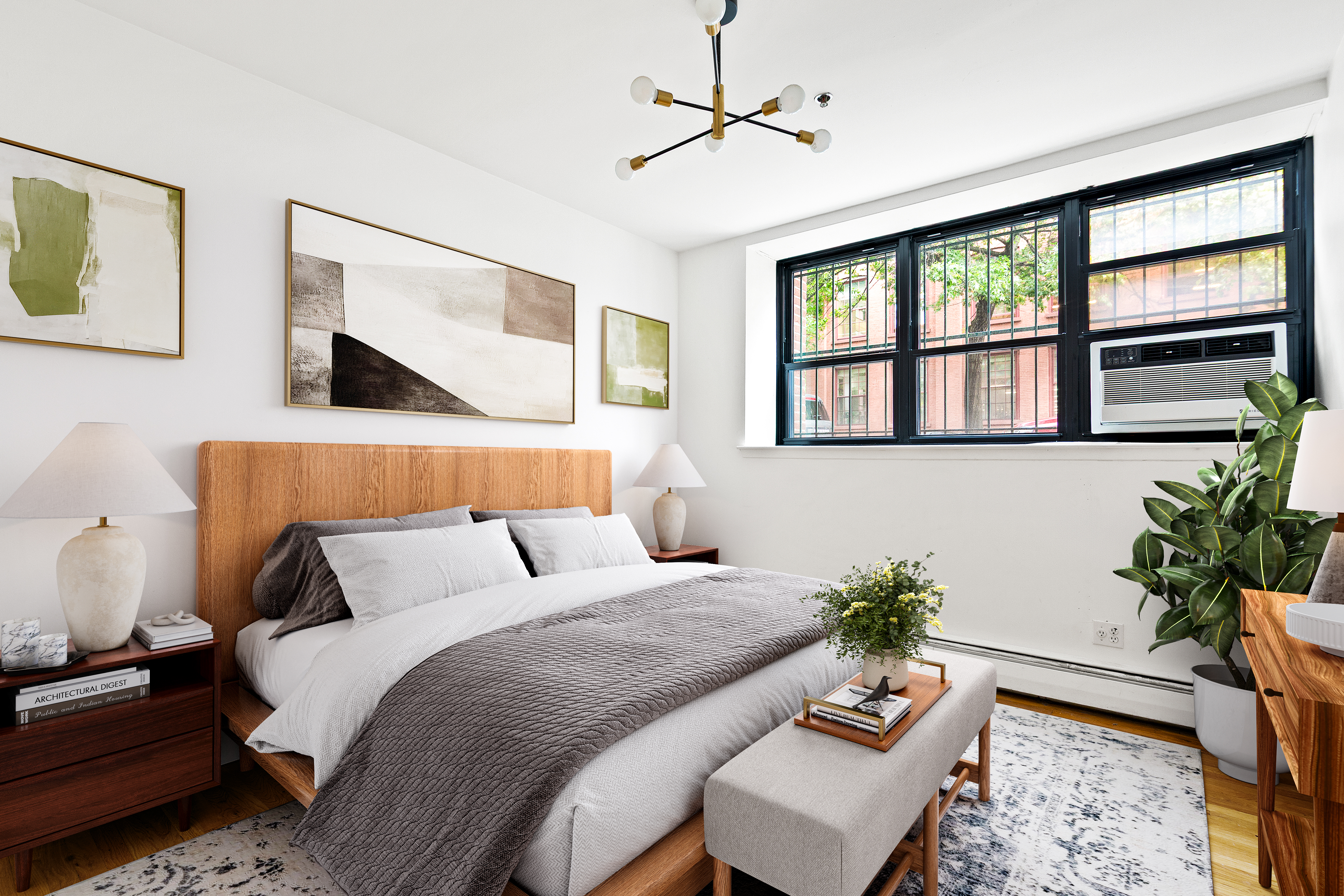 372 Dekalb Avenue, Unit 1I Brooklyn, NY 11205 - Photo 7 of 11 a bedroom with a large bed and a window