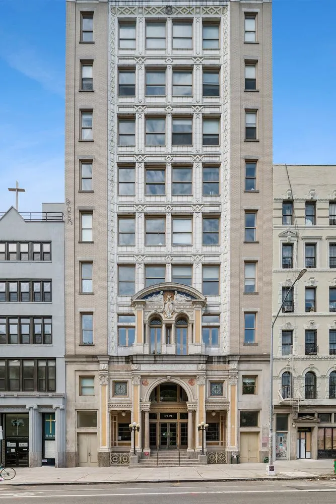 a front view of a building