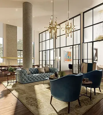 a living room with furniture window and wooden floor