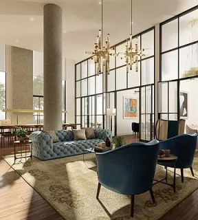 a living room with furniture window and wooden floor