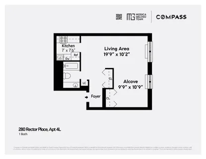 $499,000 | 280 Rector Place, Unit 4L | Battery Park City