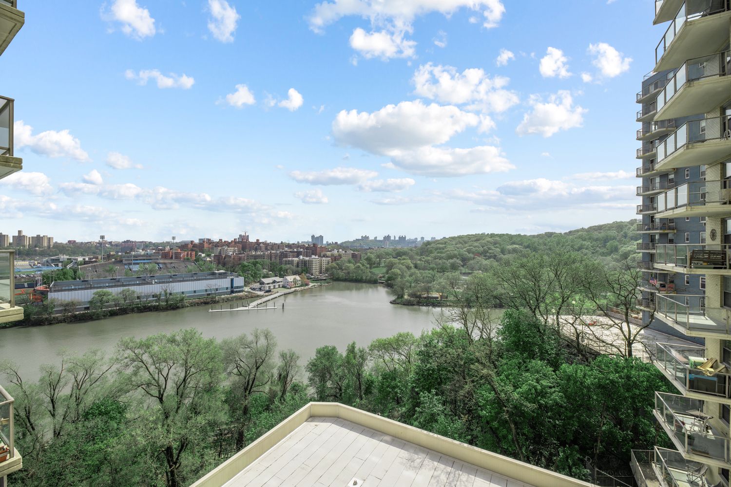 a view of lake and mountain