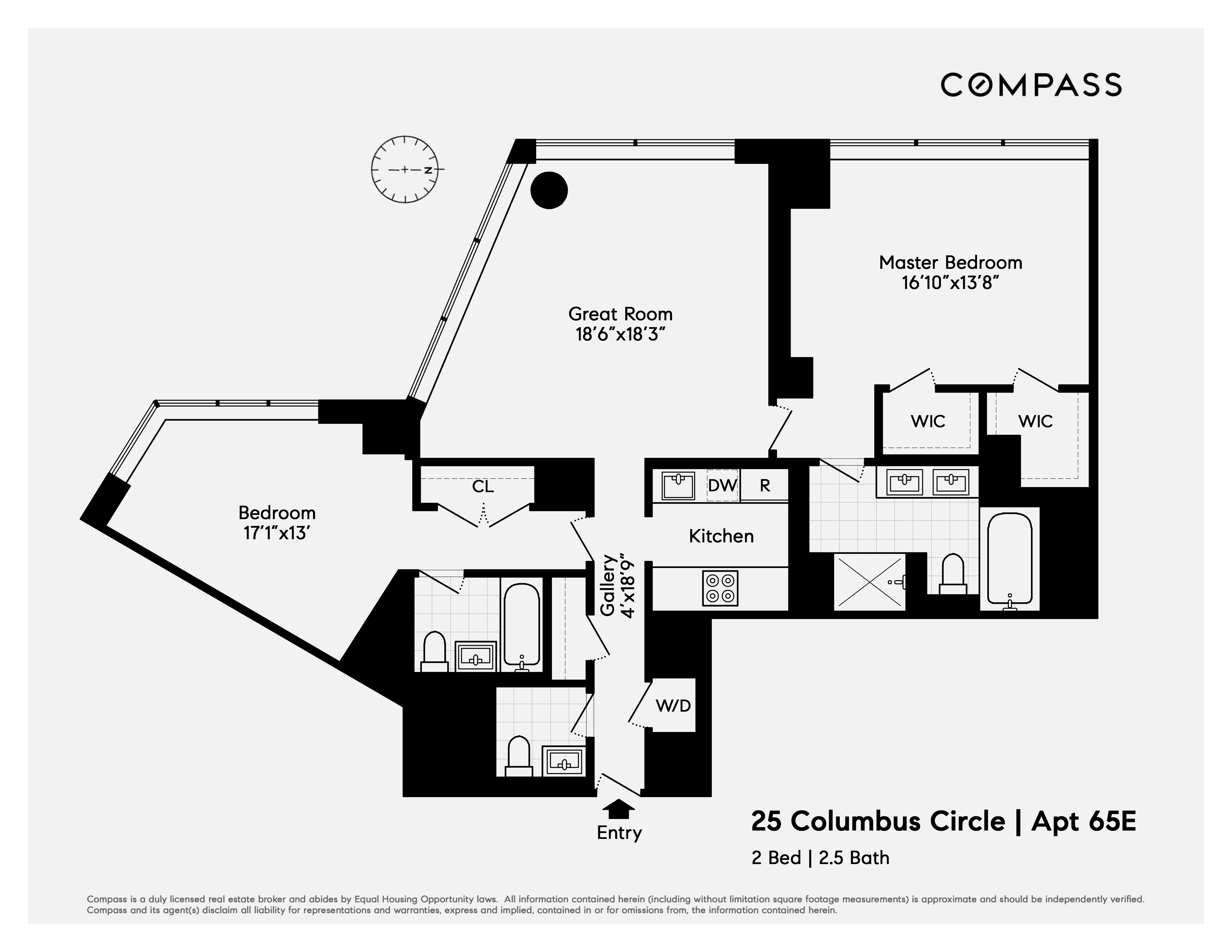 25 Columbus Circle, Unit 65E Manhattan, NY 10019 - Photo 11 of 11 a picture of a floor plan