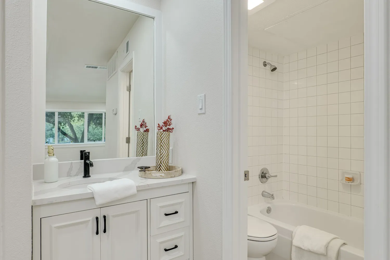 a view of a backyard with a garden and plants