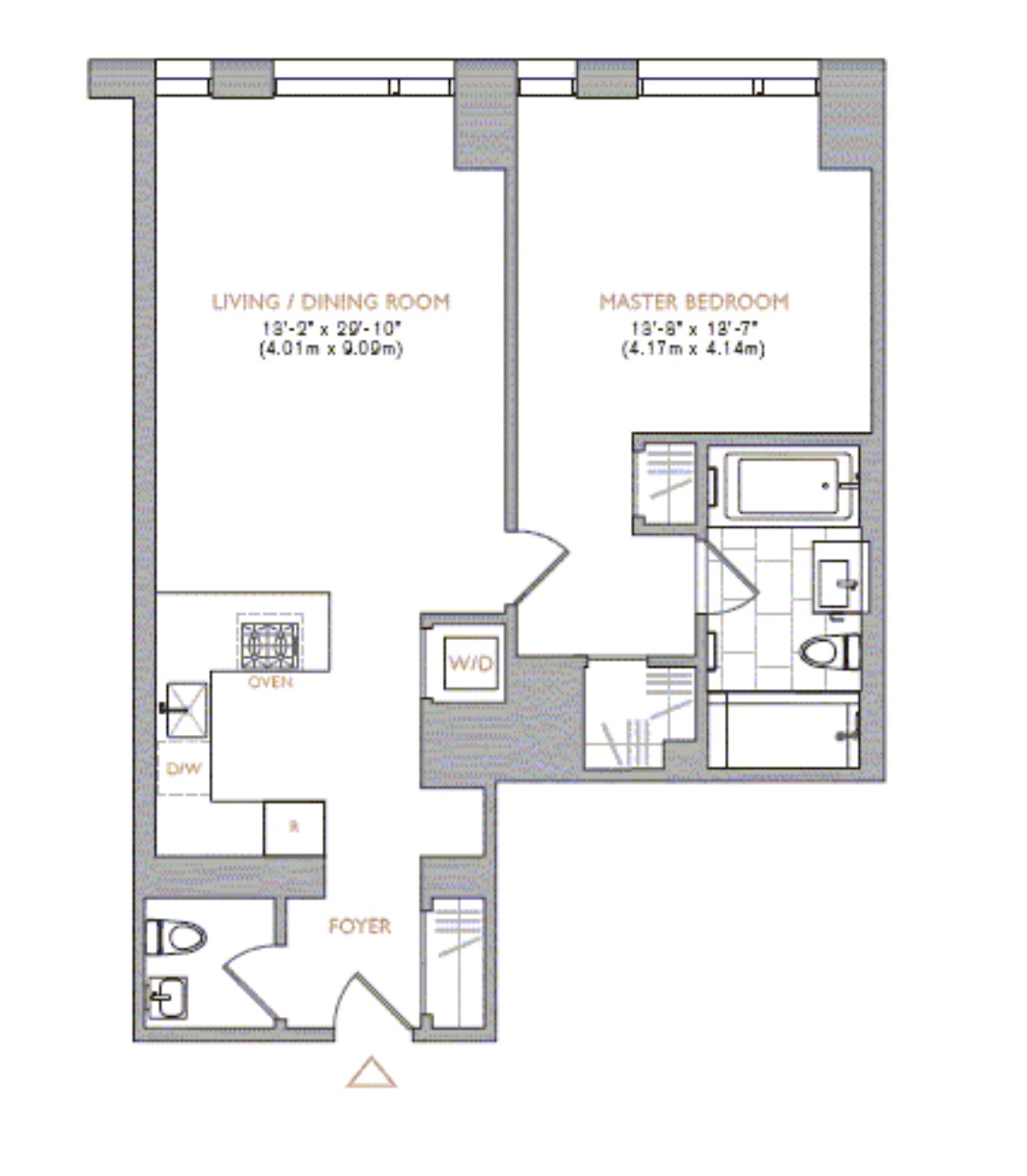 101 Warren Street, Unit 840 Manhattan, NY 10007 - Photo 16 of 16 a picture of a bench in a room