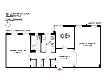 $525,000 | 250 Cabrini Boulevard, Unit 5C | Hudson Heights