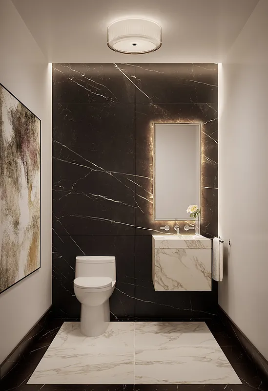 25 Park Row, Unit 11B Manhattan, NY 10038 - Photo 3 of 15 a bathroom with a sink and a toilet