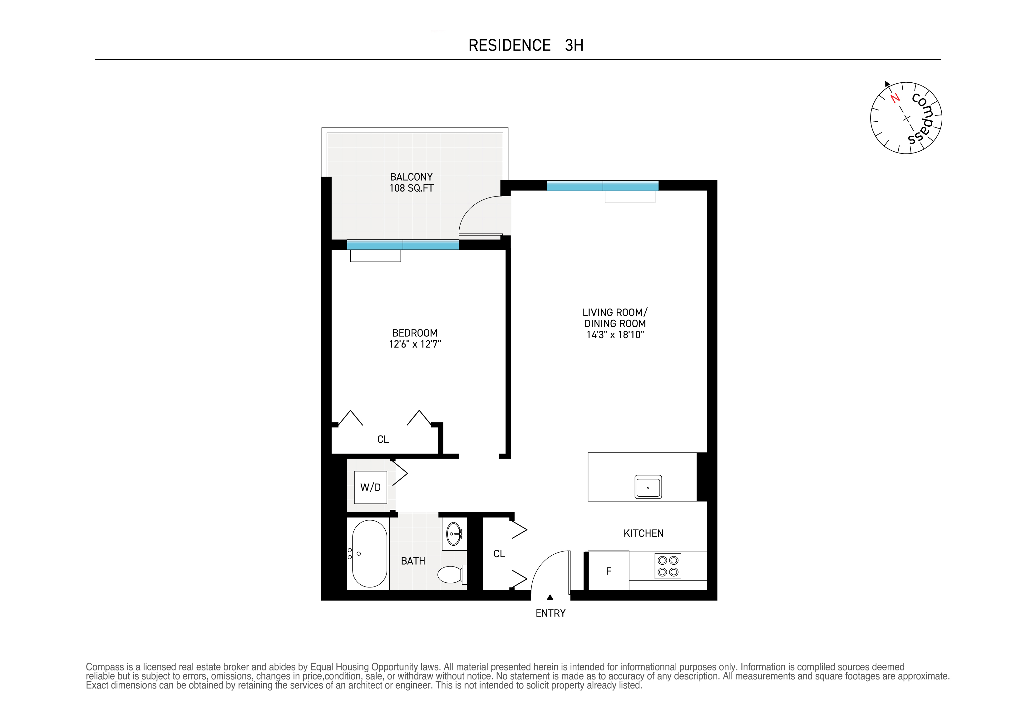 48-21 5th Street, Unit 3H Queens, NY 11101 - Photo 10 of 10 a picture of a floor plan