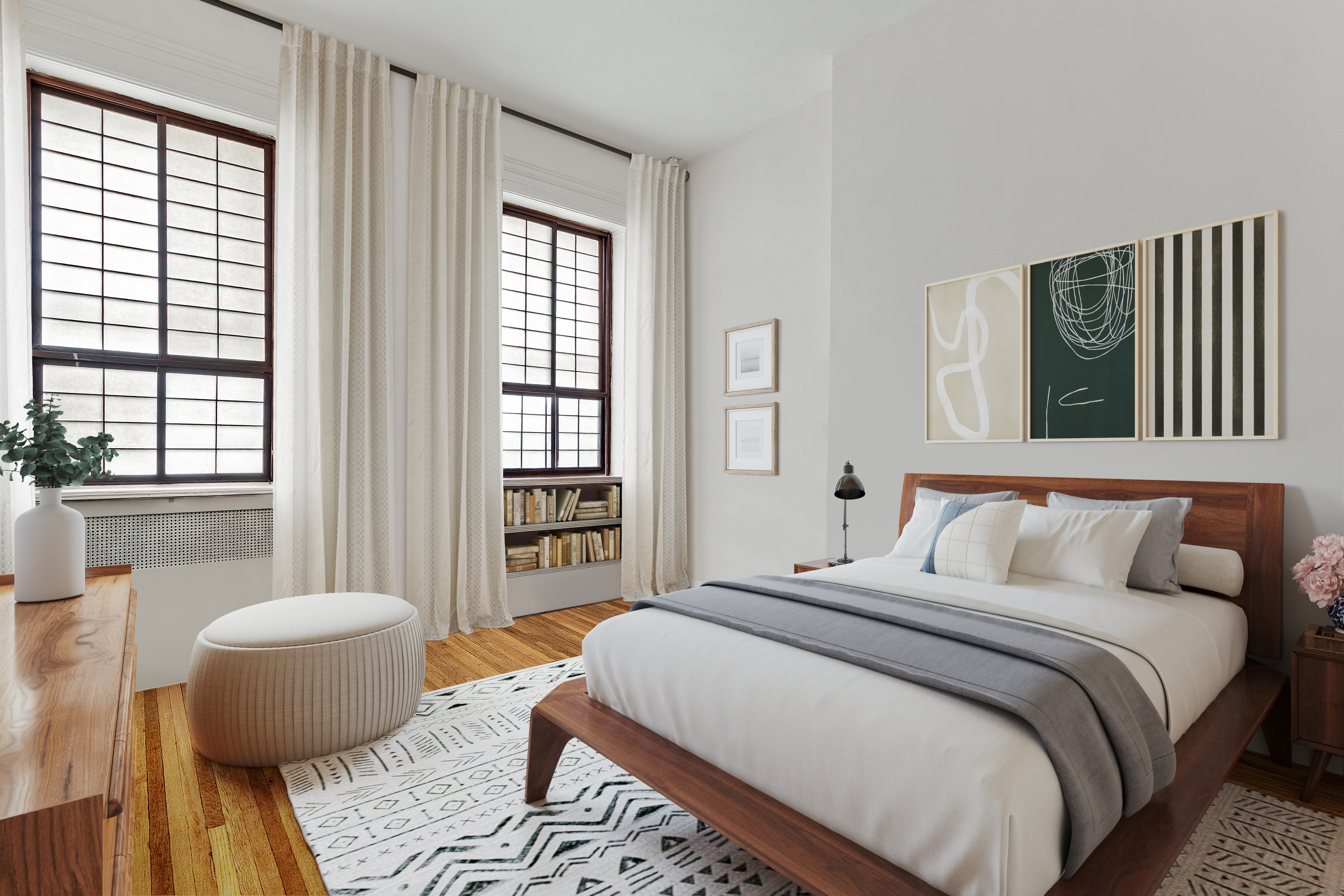 198 6th Avenue Manhattan, NY 10013 - Photo 21 of 45 a bedroom with a bed and wooden floor