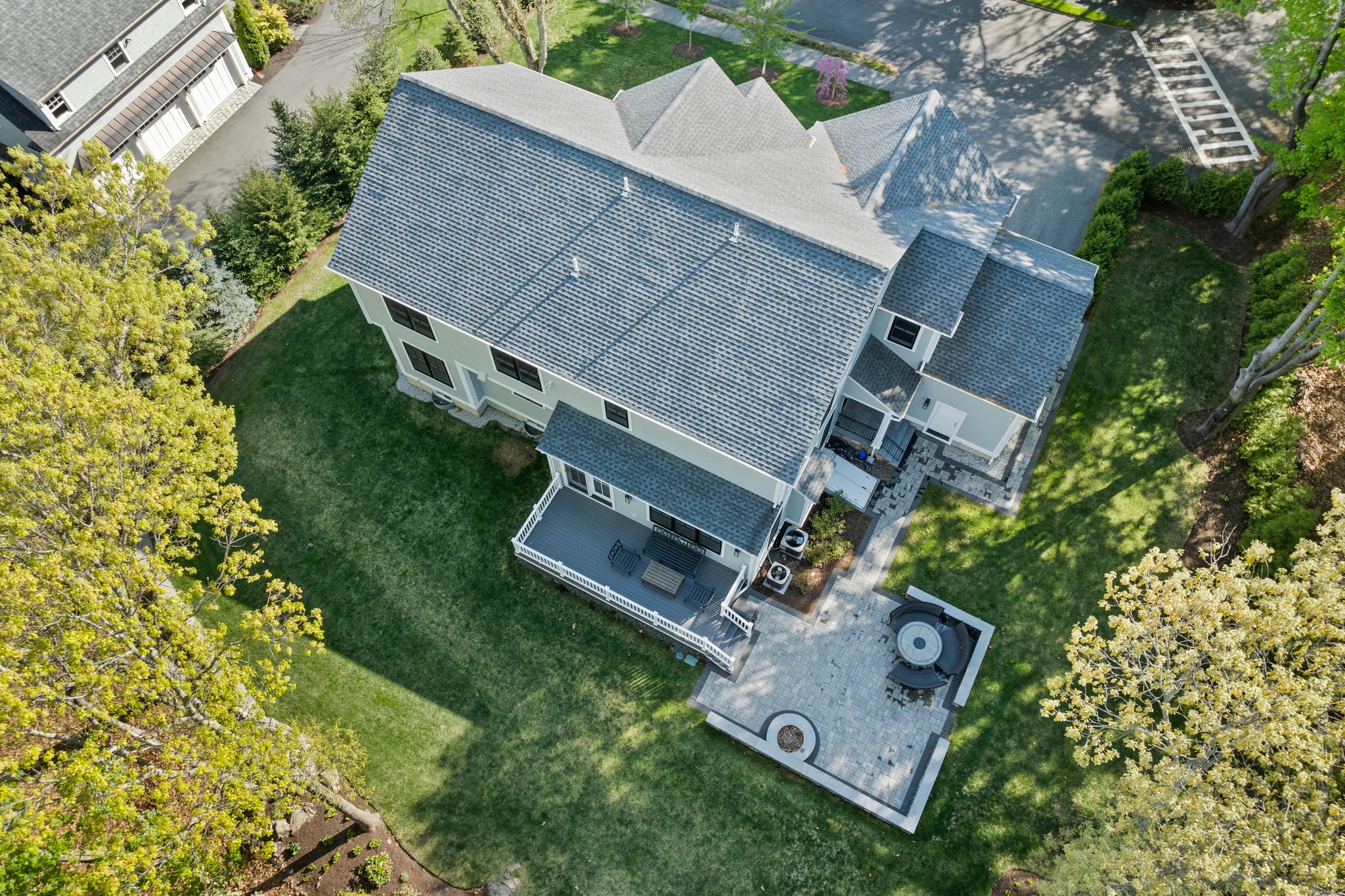 241 Lowell Road Wellesley, MA 02481 - Photo 75 of 85 an aerial view of a house with a garden