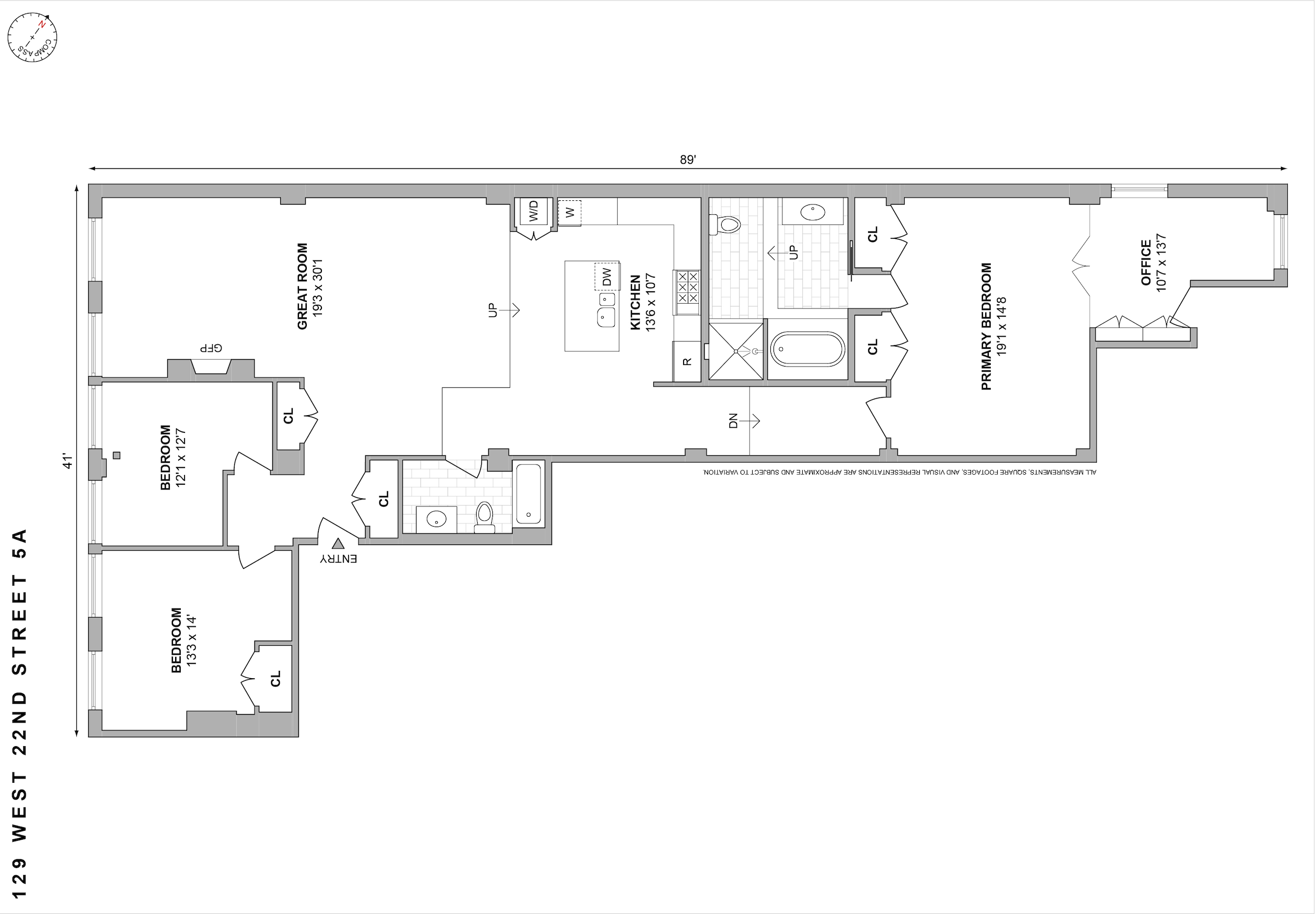 129 West 22nd Street, Unit 5A Manhattan, NY 10011 - Photo 13 of 13 a picture of a room with a white wall and a picture of the wall