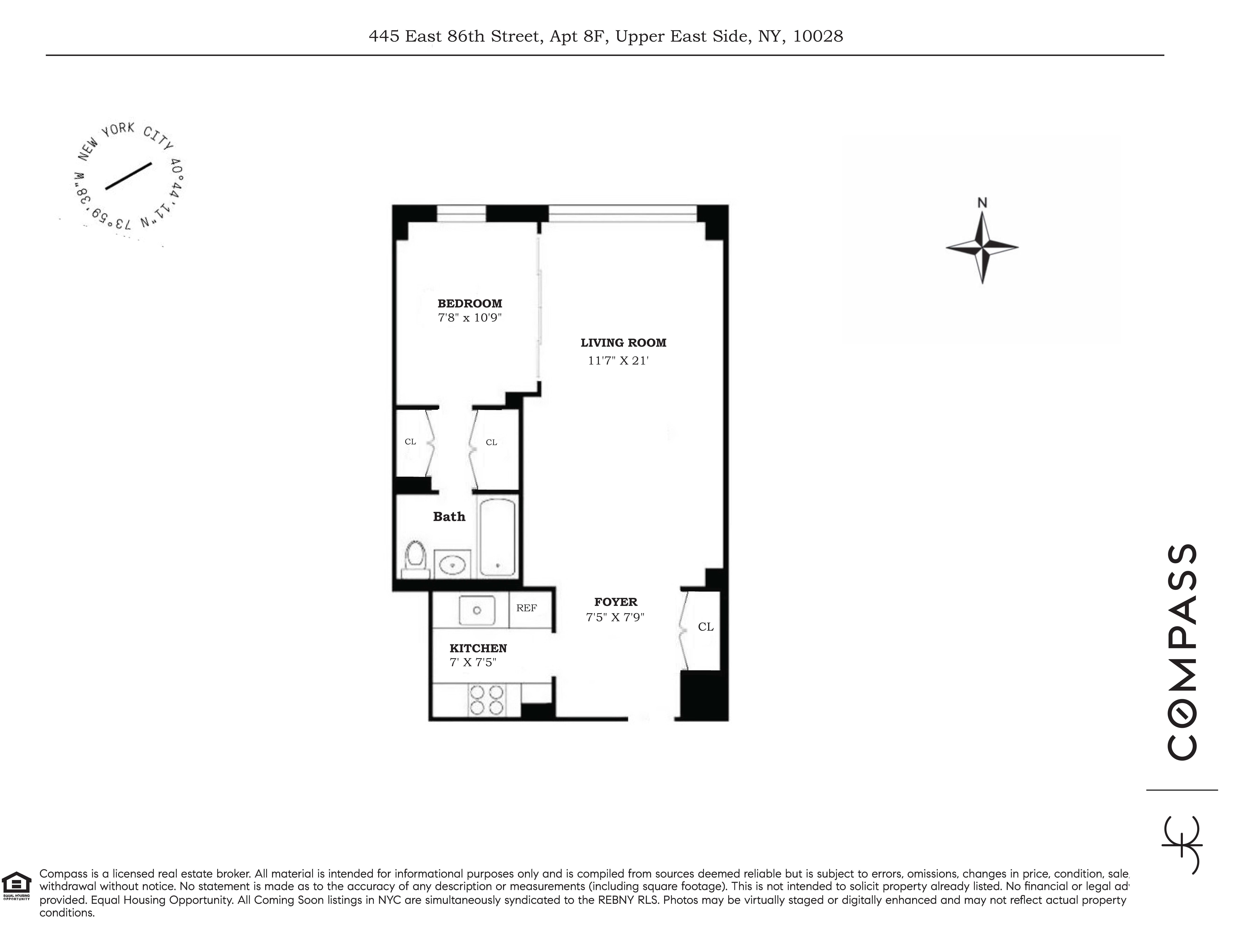 445 East 86th Street, Unit 8F Manhattan, NY 10028 - Photo 2 of 2 a picture of a floor plan