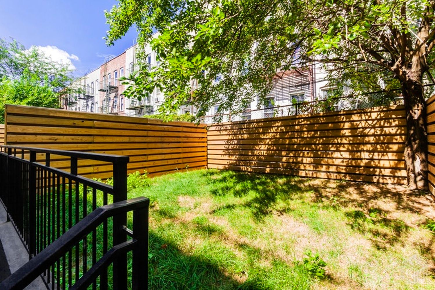 a side view of a garden