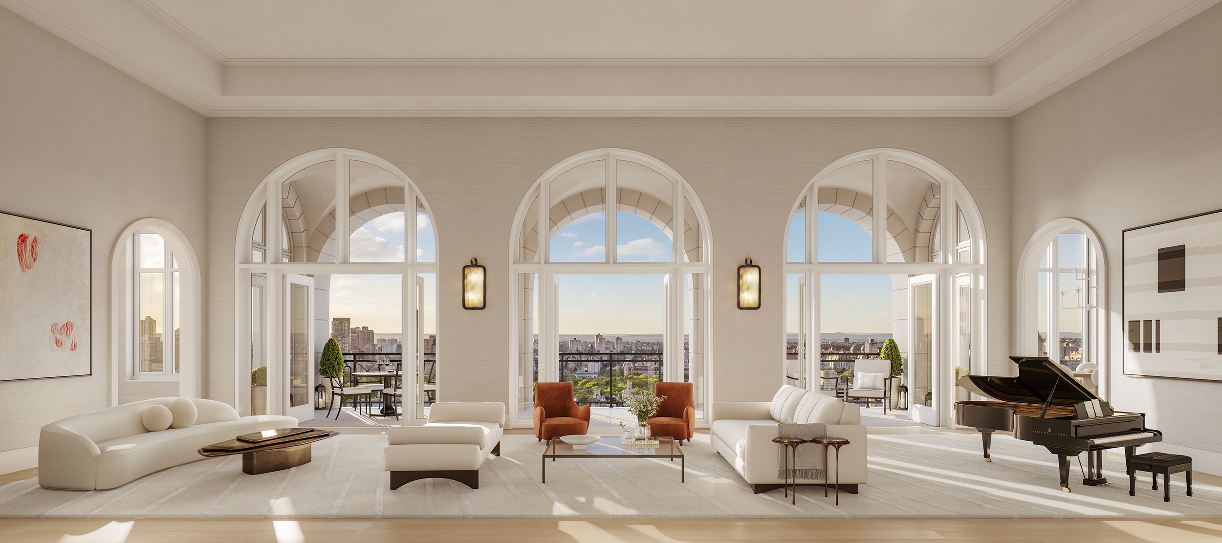 255 East 77th Street, Unit PHB Manhattan, NY 10075 - Photo 3 of 27 a living room with furniture and large windows