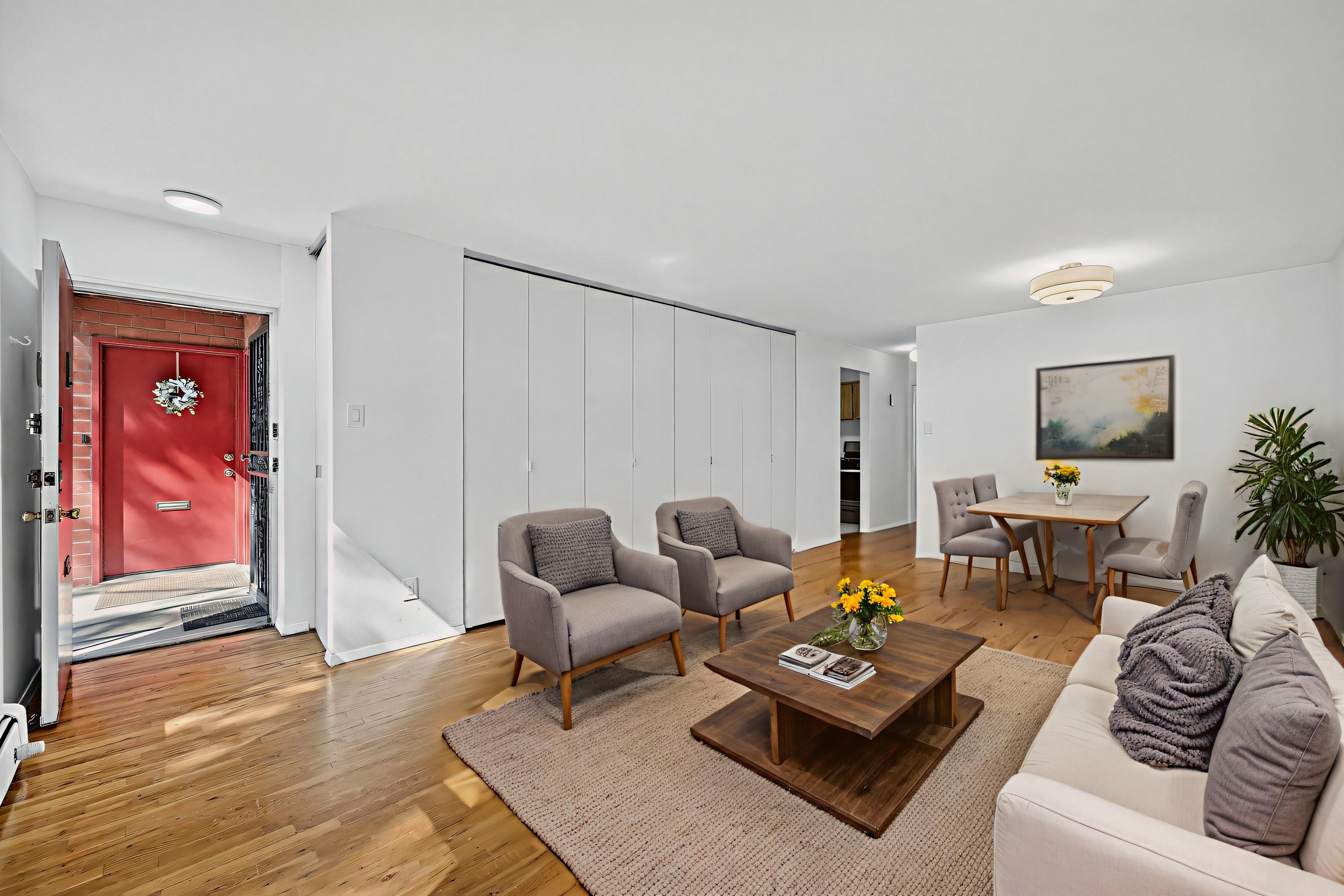 81 President Street, Unit 51-A Brooklyn, NY 11231 - Photo 5 of 27 a living room with furniture and a flat screen tv