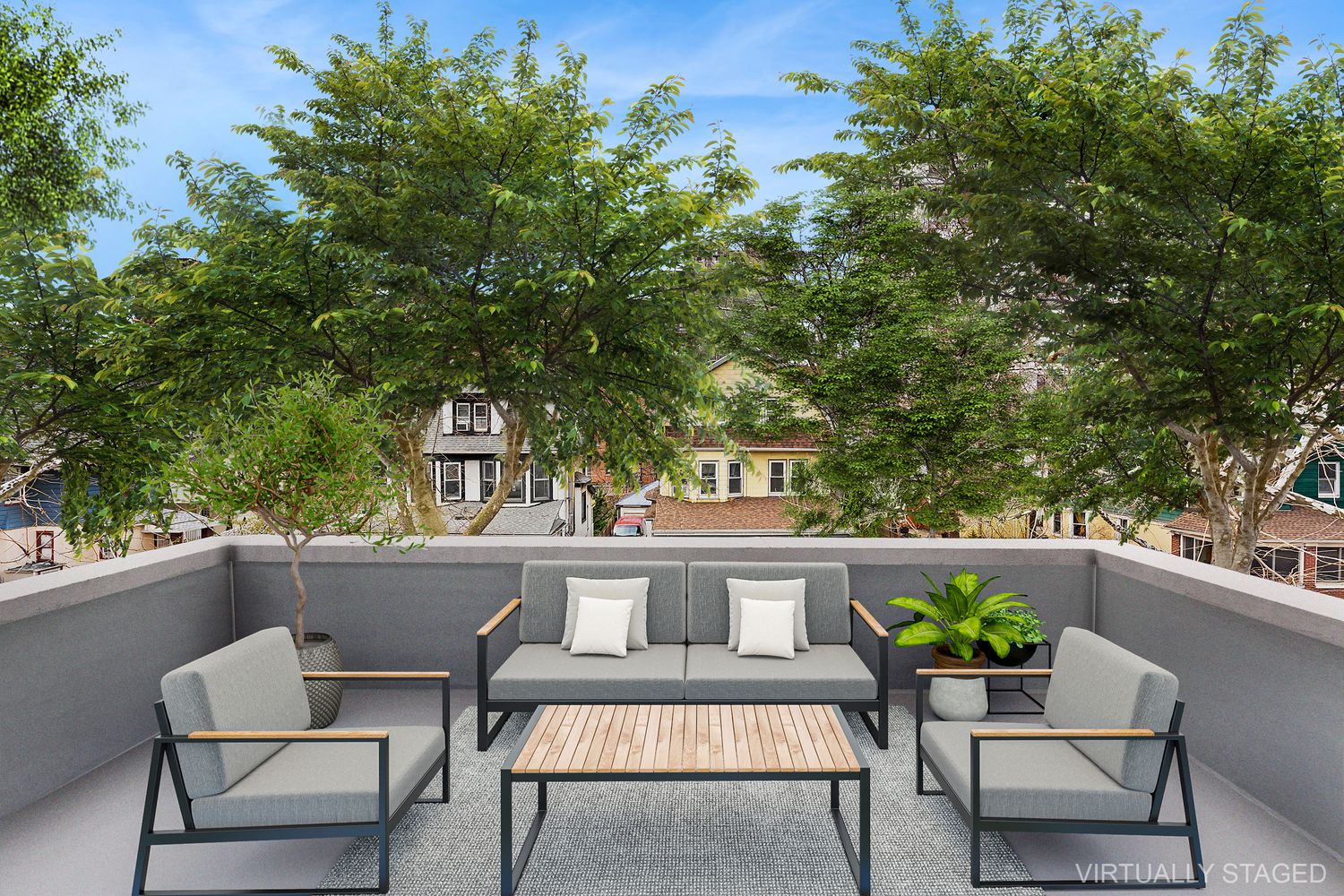 825 East 21st Street Brooklyn, NY 11210 - Photo 6 of 22 a view of a patio with table and chairs and potted plants
