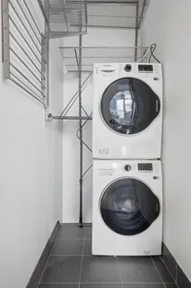 a utility room with a washer and dryer