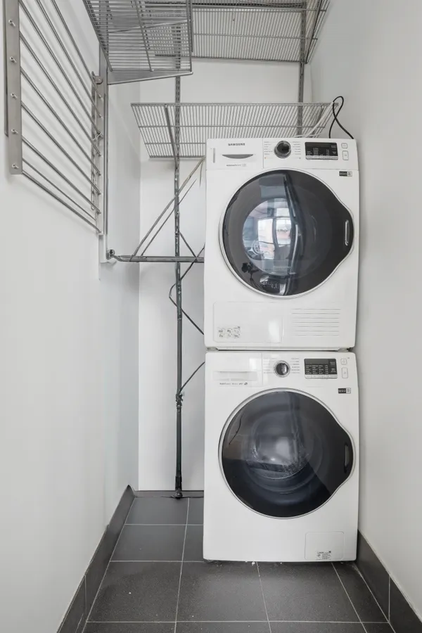 a utility room with a washer and dryer
