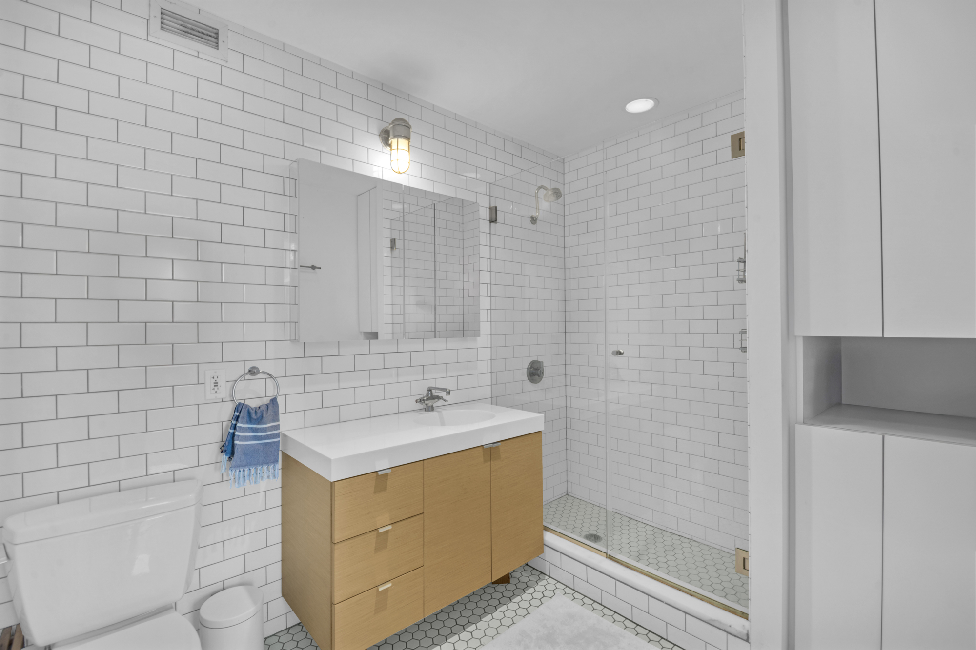 25 Carroll Street, Unit 4C Brooklyn, NY 11231 - Photo 16 of 27 a bathroom with a sink a toilet and shower