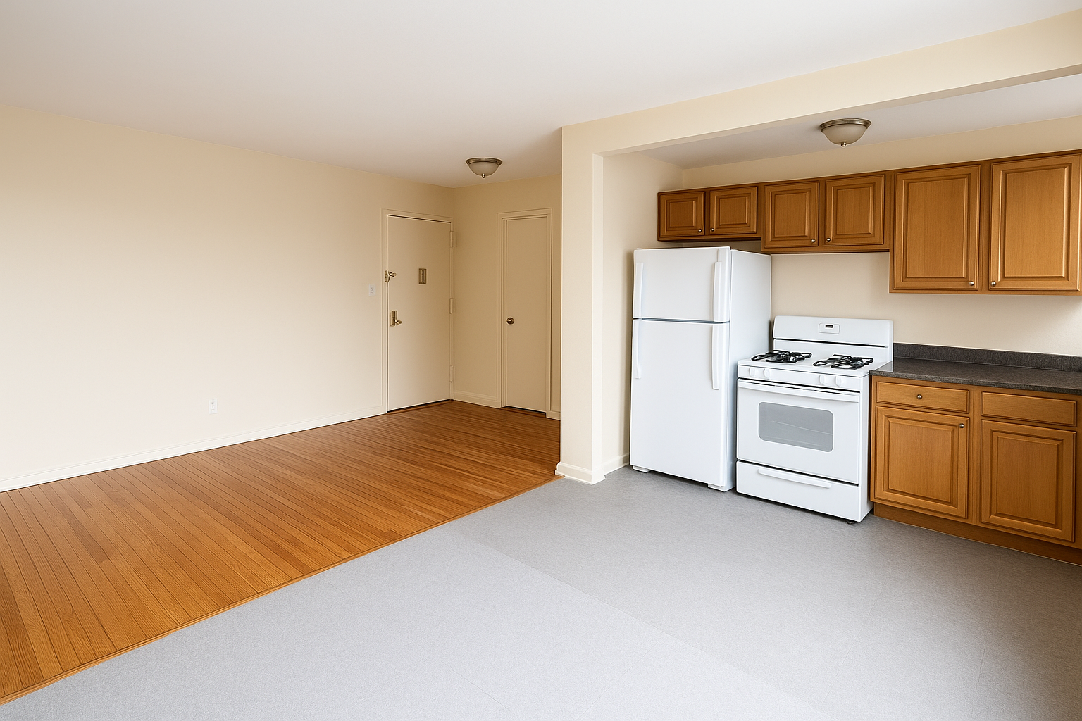 1466 East Gun Hill Road, Unit 5C Bronx, NY 10469 - Photo 2 of 4 a kitchen with a stove and a refrigerator