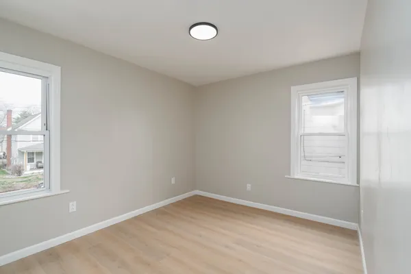 an empty room with a window