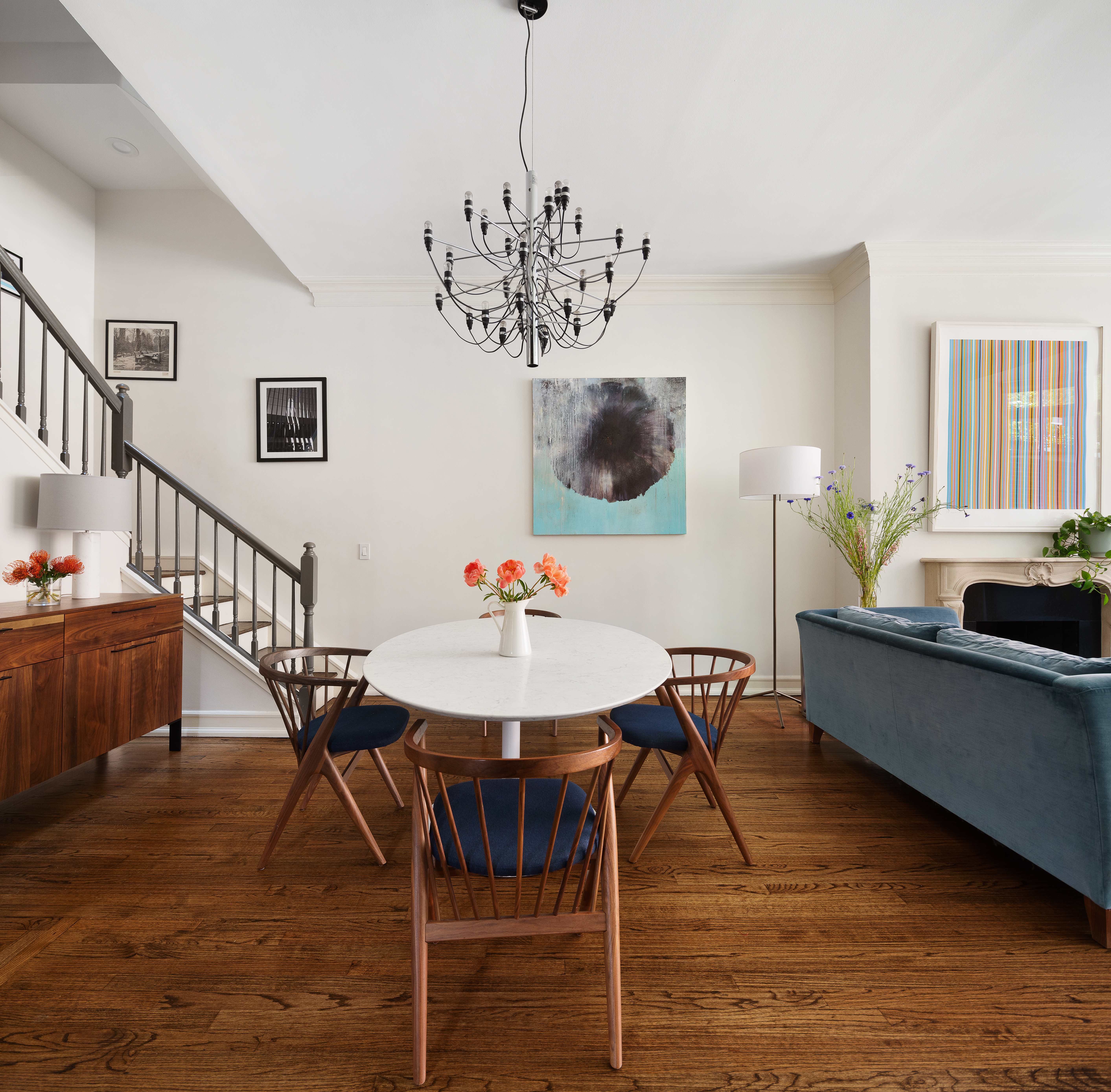 687 Greenwich Street, Unit TH7 Manhattan, NY 10014 - Photo 4 of 23 a view of a dining room with furniture window and wooden floor