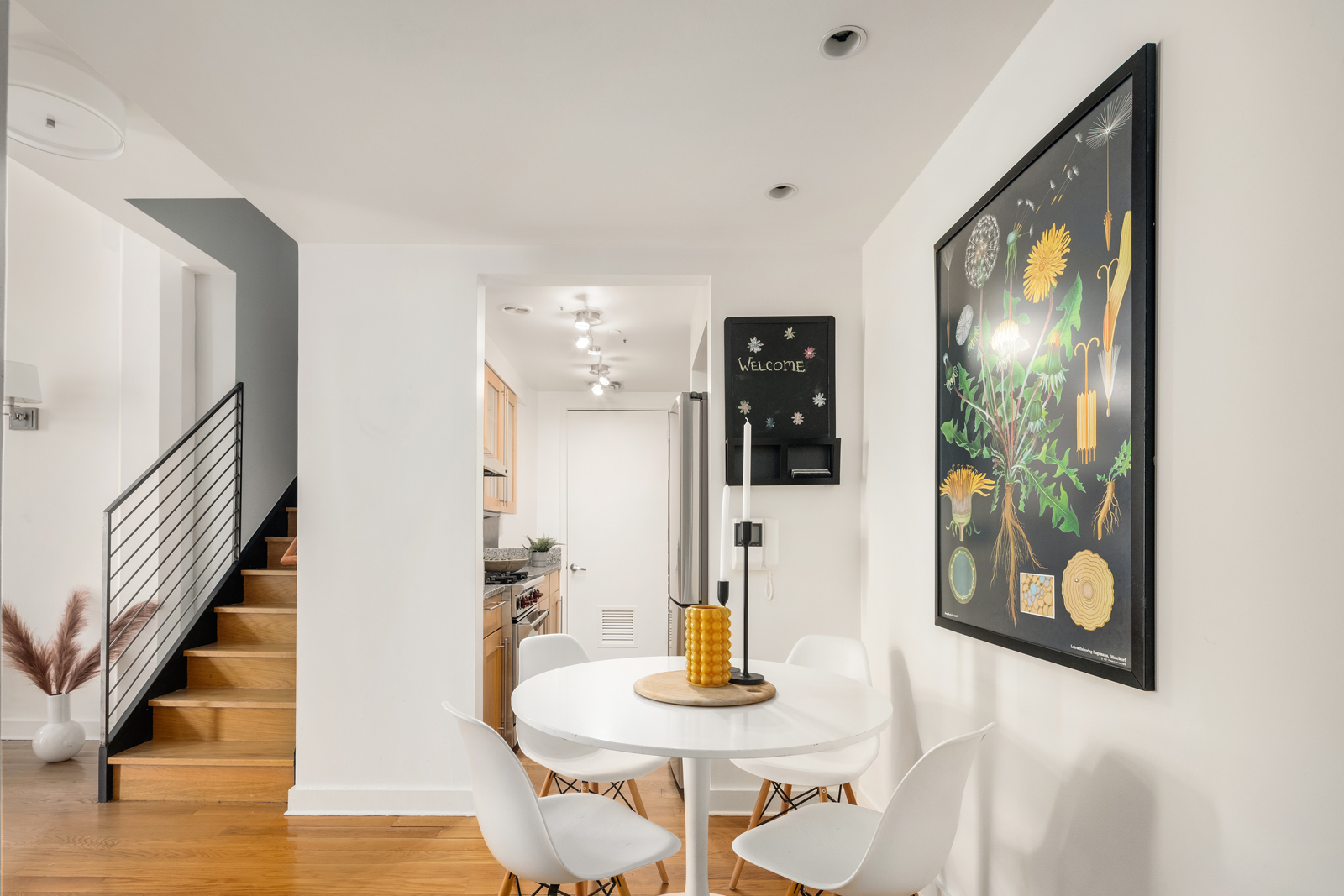 401 Hicks Street, Unit A3I Brooklyn, NY 11201 - Photo 5 of 16 a dining room with wooden floor and large windows