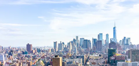 a front view of a building with street view